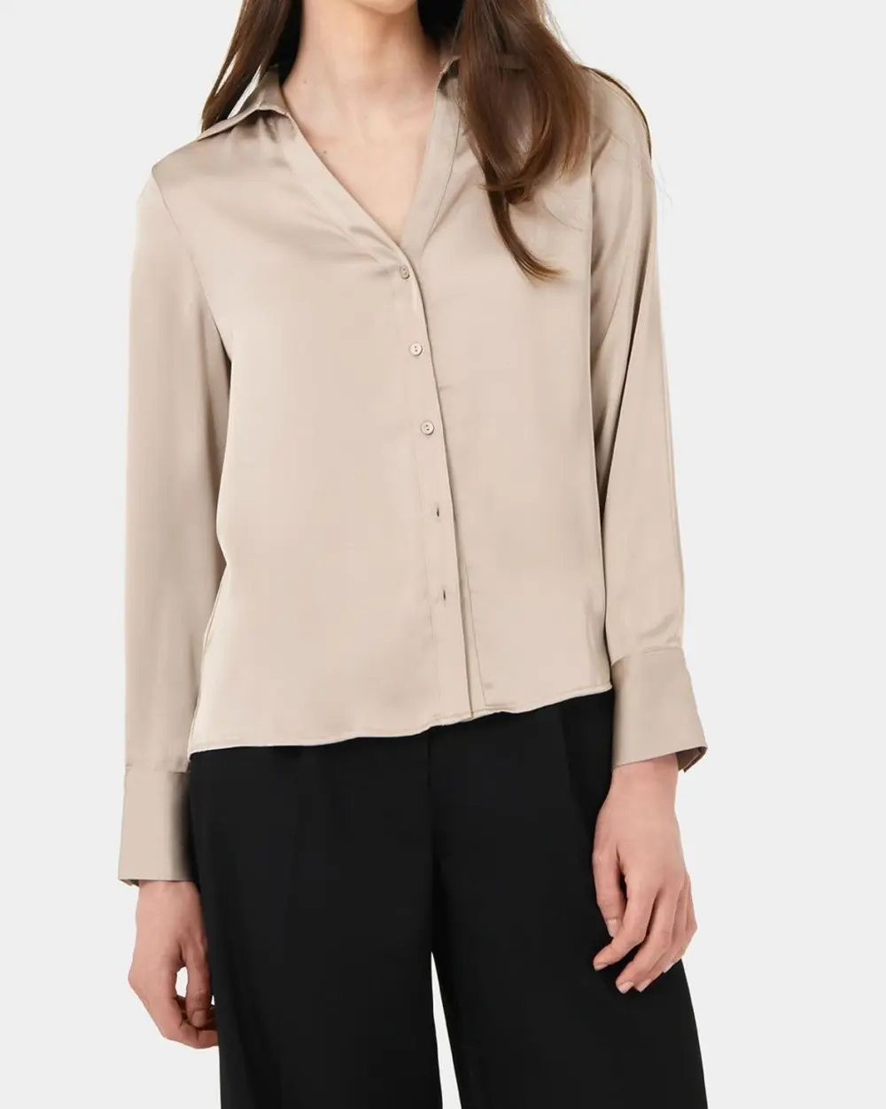 V-neck Satin Blouse