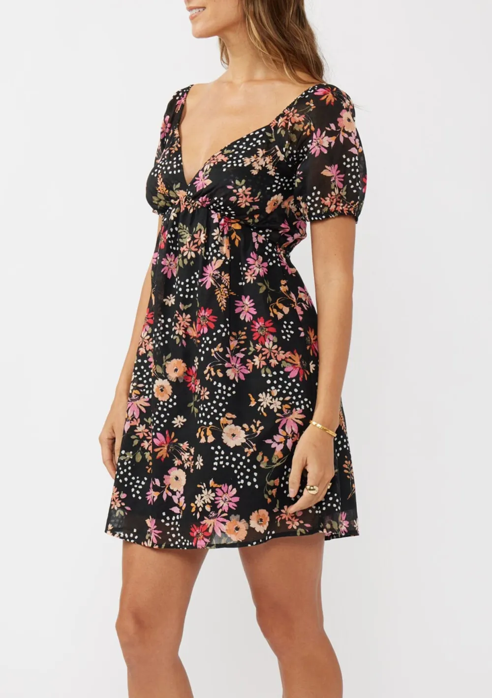 Cutout Back Short Sleeve Dress