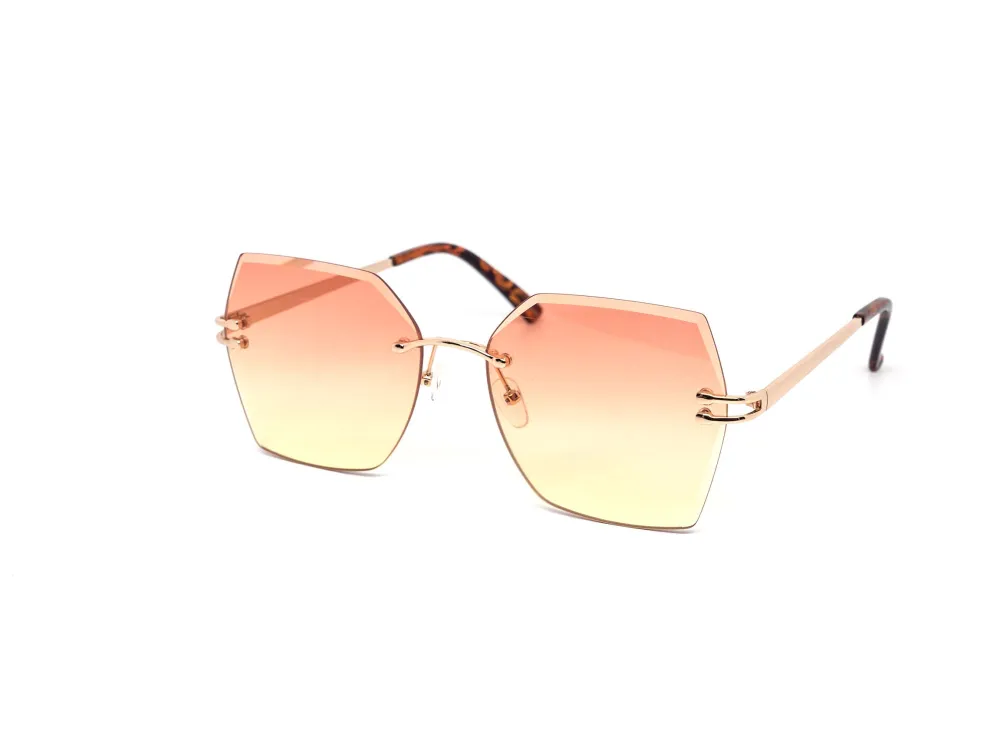 12-Pack Rimless Metal Gradient Sunglasses