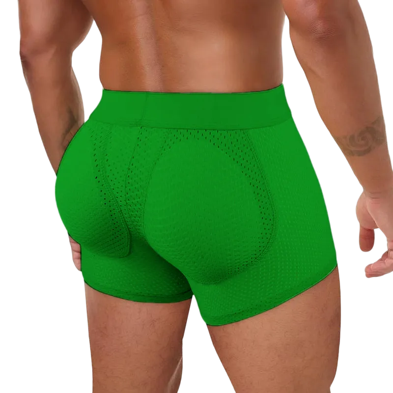 Men’s Padded Shaping Boxer Briefs – Lightweight, Breathable, Removable Lift Pads