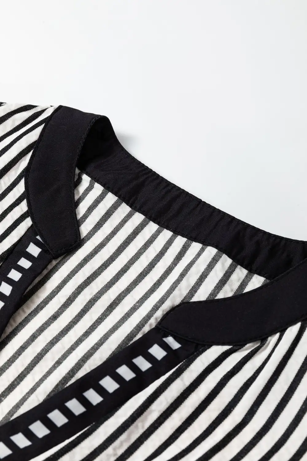 Comfort Fit Striped V Neck Ruffle Midi Dress
