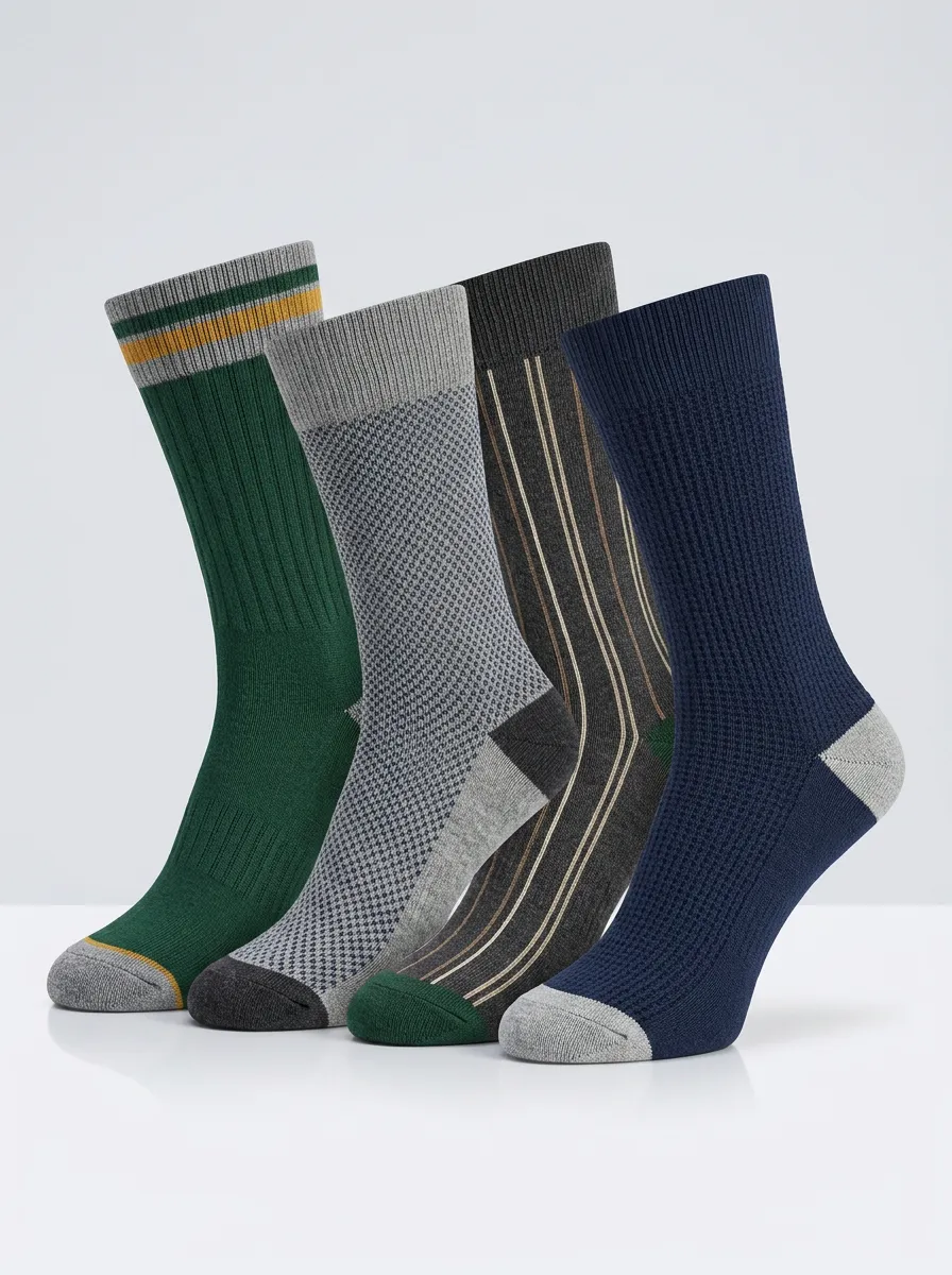 Men's Retro-Pattern Four Pair Socks