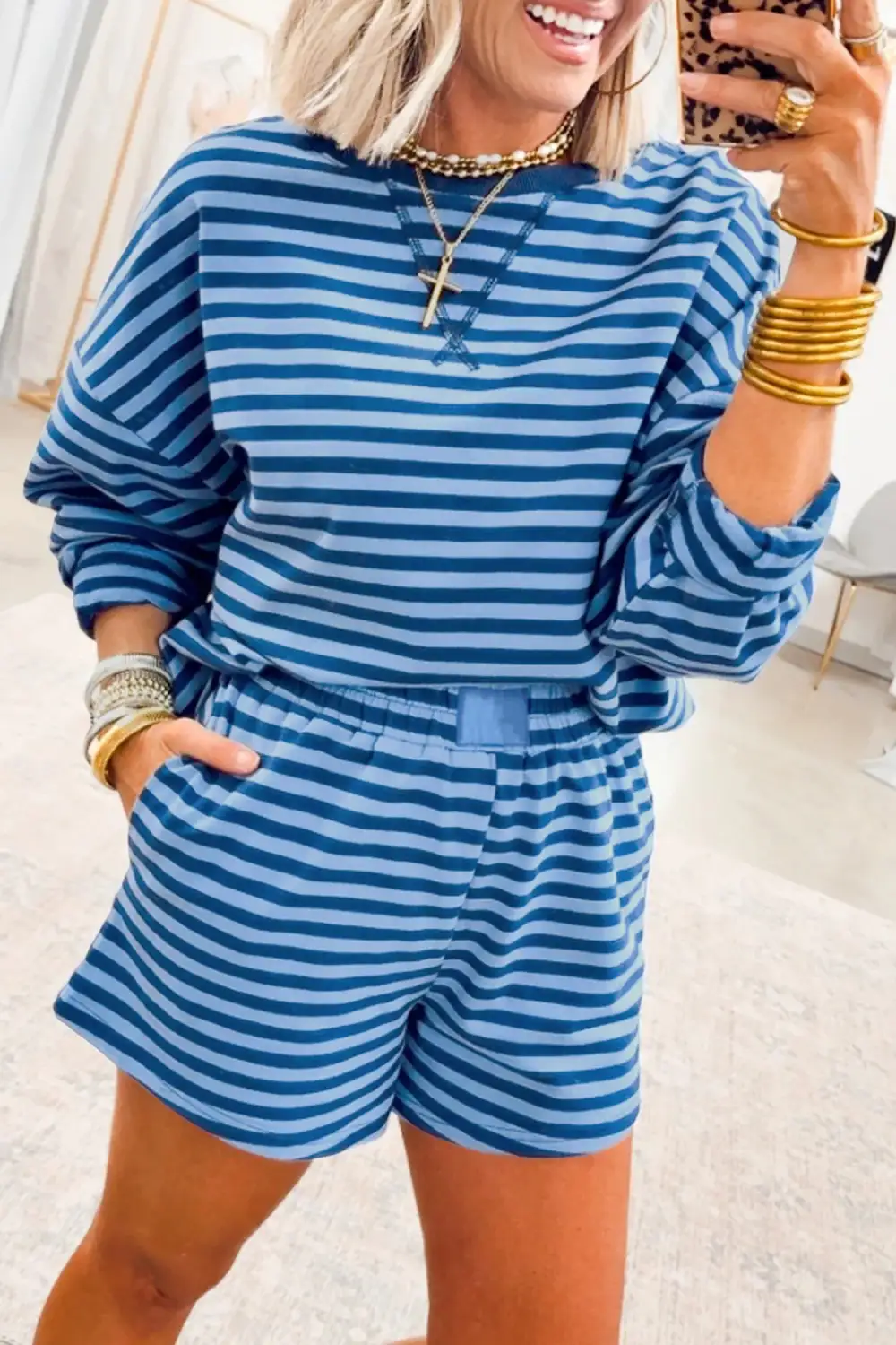Long Relaxed Shorts Lounge Set