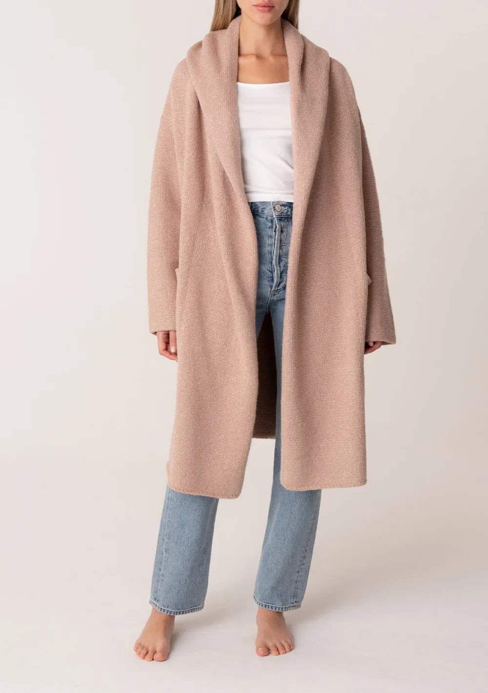 Open Front Hooded Coat