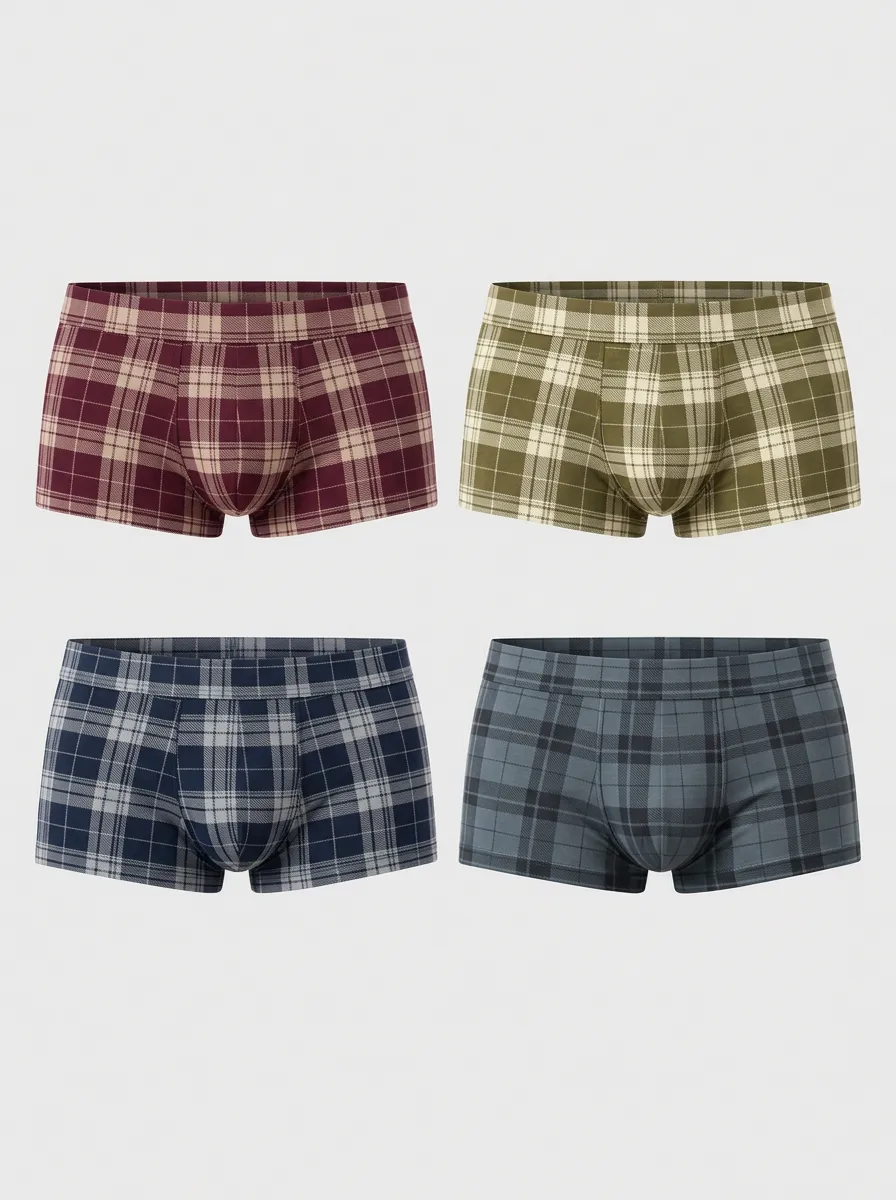 Men's Mason Plaid Boxer Briefs 4-Pack
