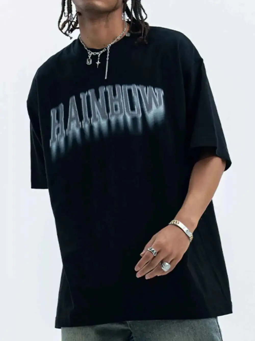 Relaxed Letter Round Neck Short Sleeve T-Shirt