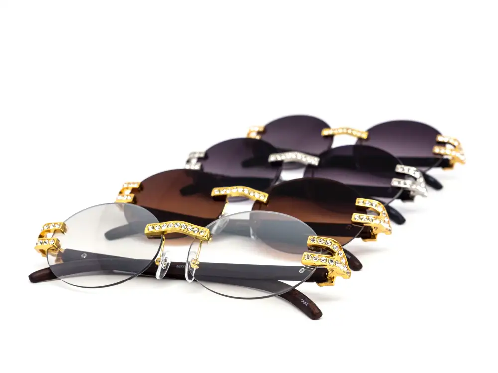12-Pack Rimless Oval Gradient Sunglasses