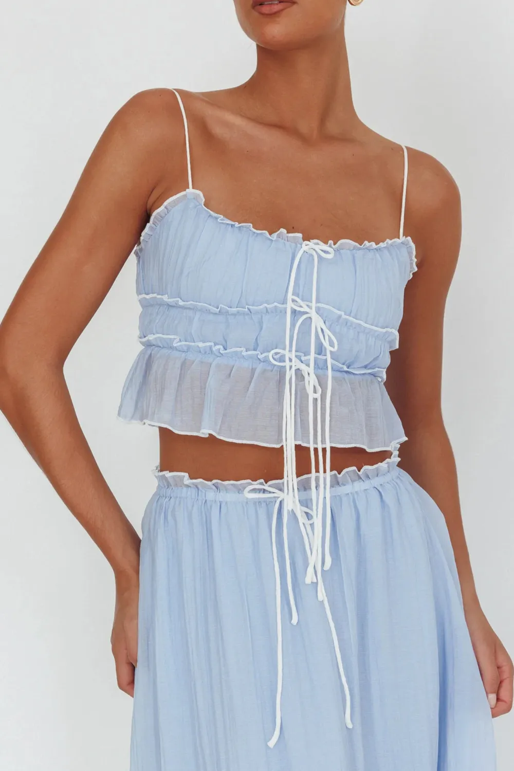 Creative Contrast Color Women's Lace-Up Top