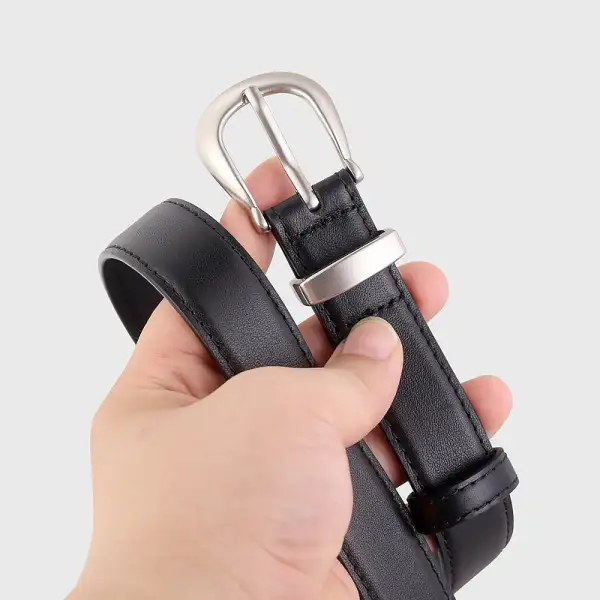Essential Classic Leather Belt with Buckle