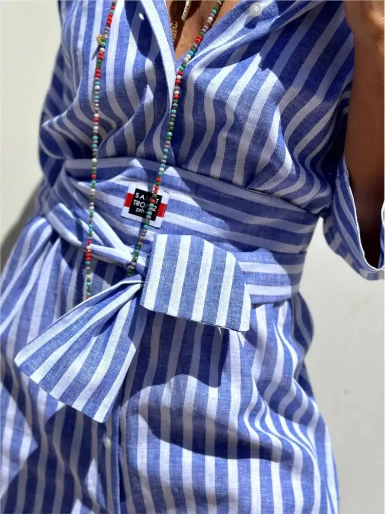 Elegant Refined Women's Shirt Midi Dress