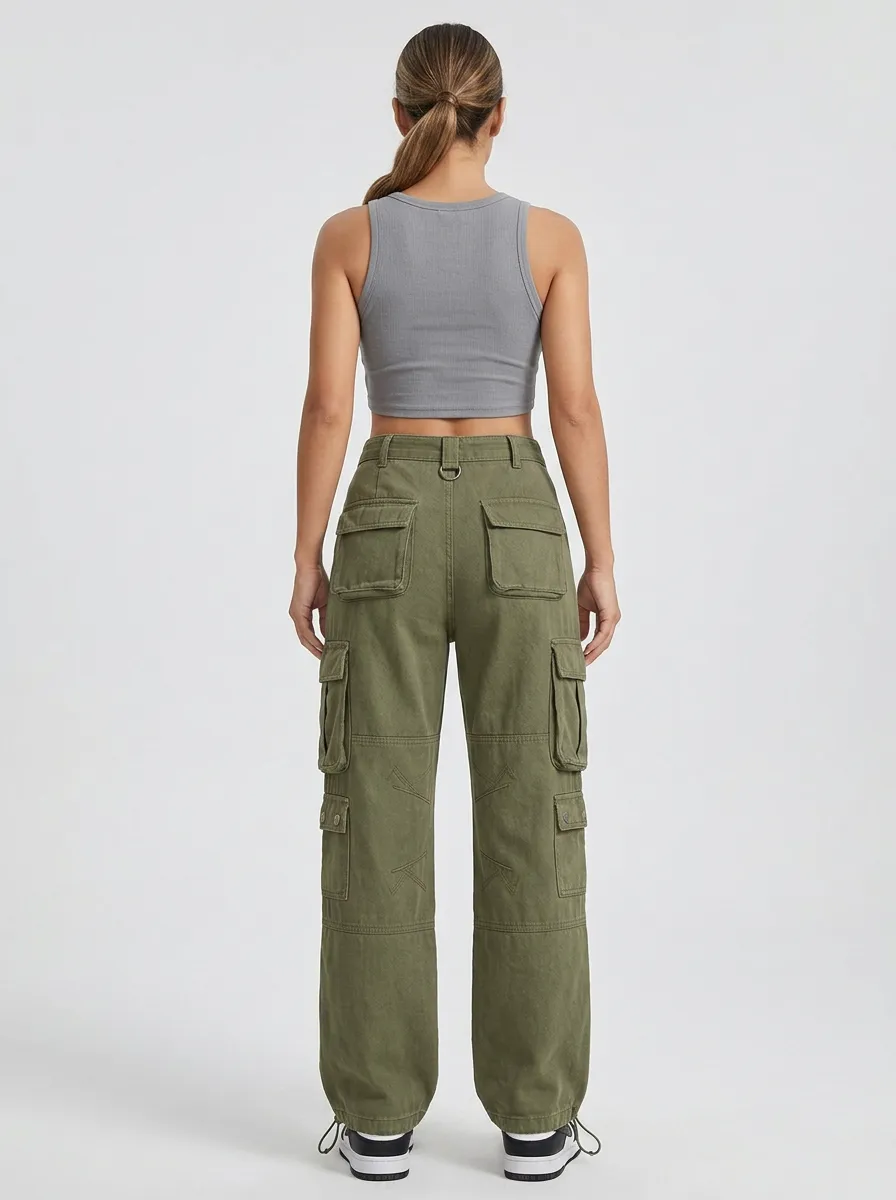 Signature Utility Style Multi Pocket Training Look Women's Multi Pocket Cargo Pants