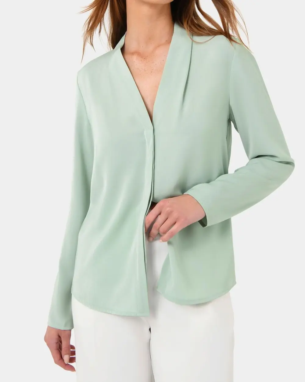 Relaxed Fit Long Sleeve Blouse