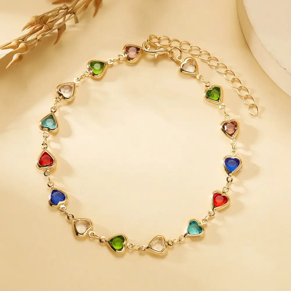 Geometric Zircon Choker Heart Detail Choker Necklace