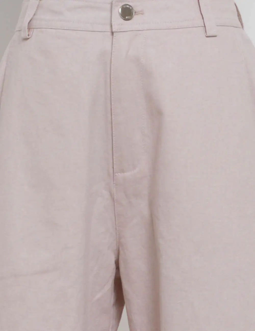 Button Front Barrel Leg Denim Pants