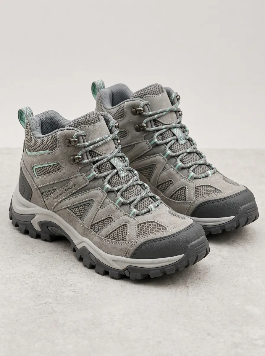 Women's Adventure Hiking Boots Mesh Graphic Detail