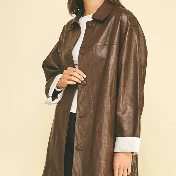 Faux Leather Blazer