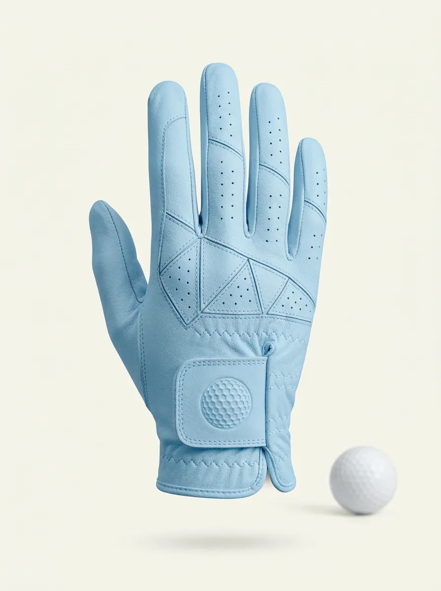 Course Embossed Geometric Leather Golf Glove