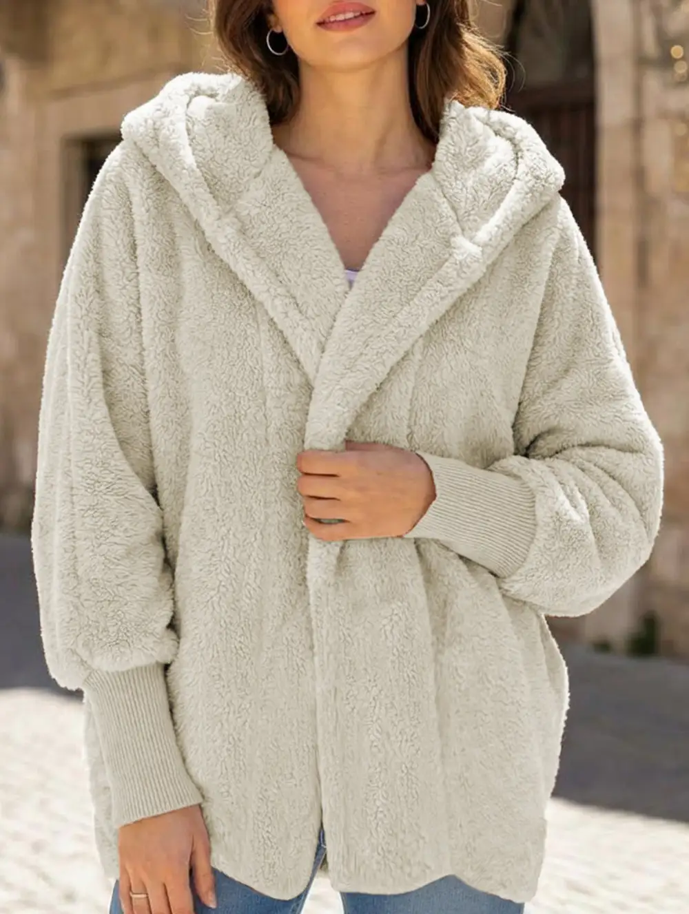 Loose Fitting Daily Hooded Jacket