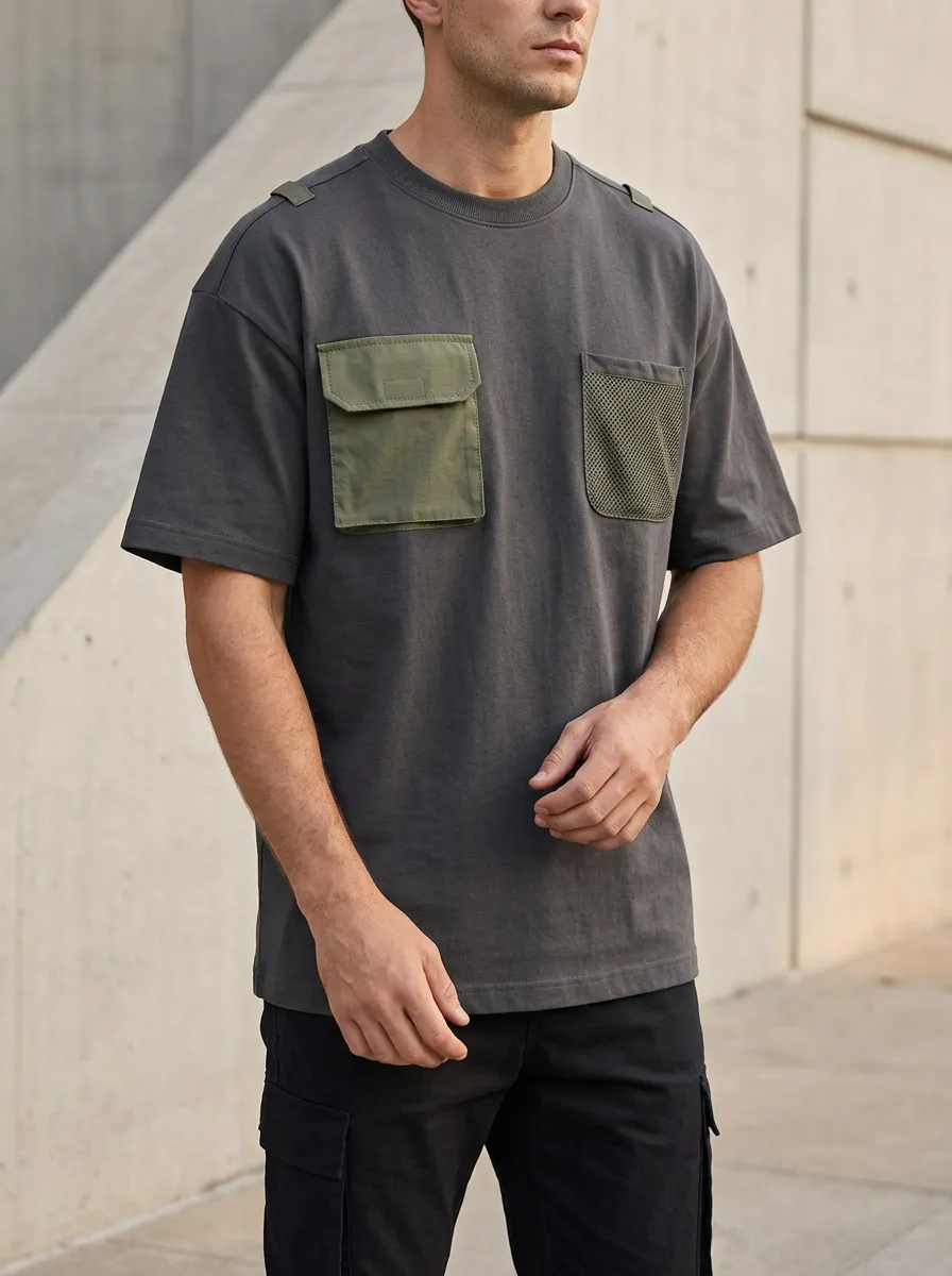 Heritage Multi Pocket Graphic Print Collection Men's Cargo Pocket T-Shirt
