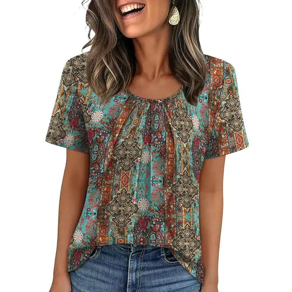 🔥Last Day: 8-Pack Only $24 🎨Women's Pleated Short-Sleeve Top
