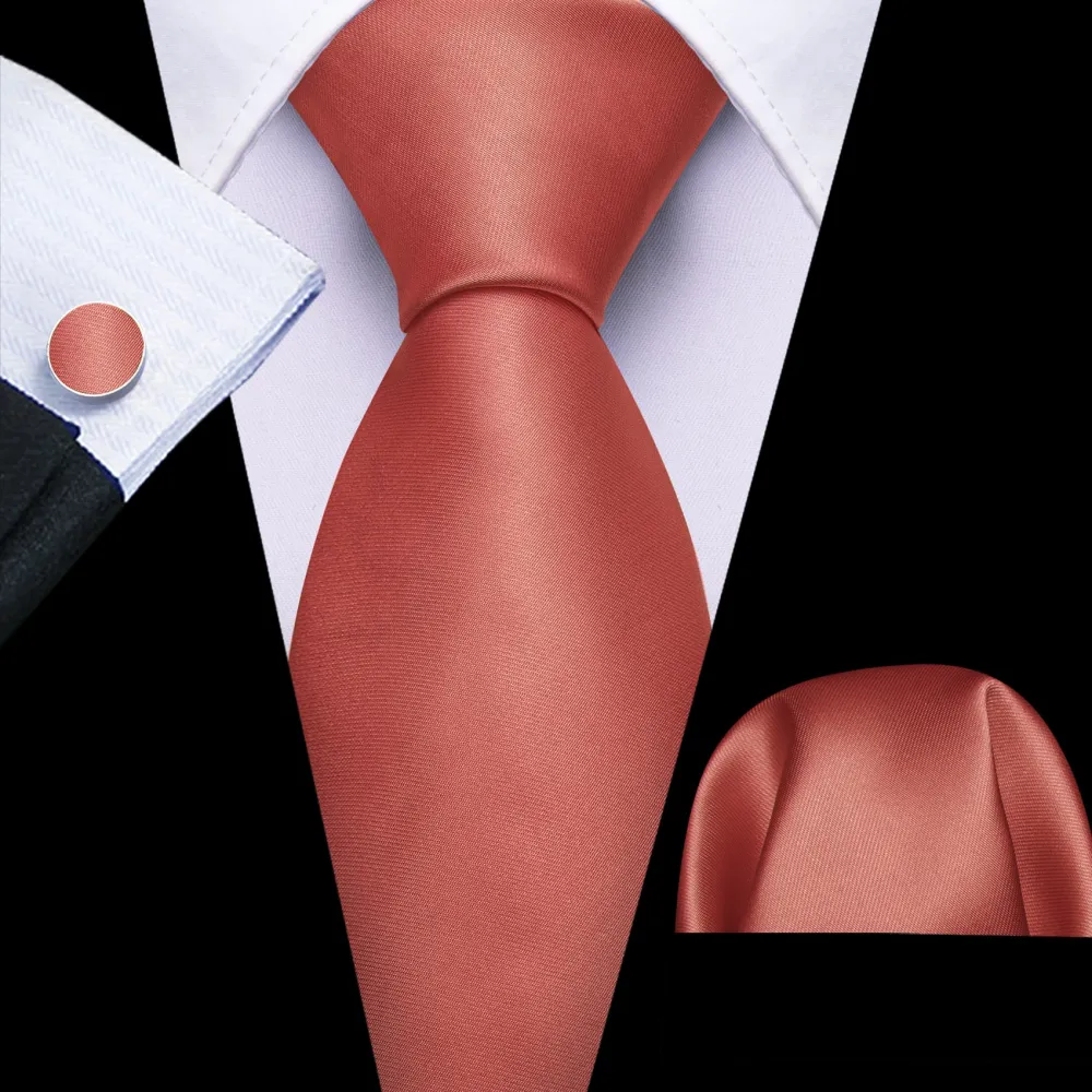Solid Dress Silk Necktie Set