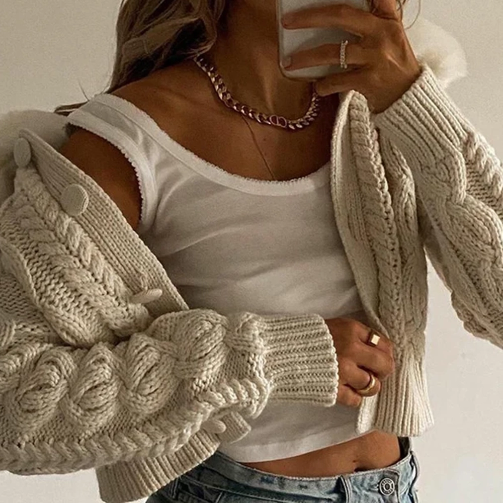 Faux Fur Knitted Cardigan
