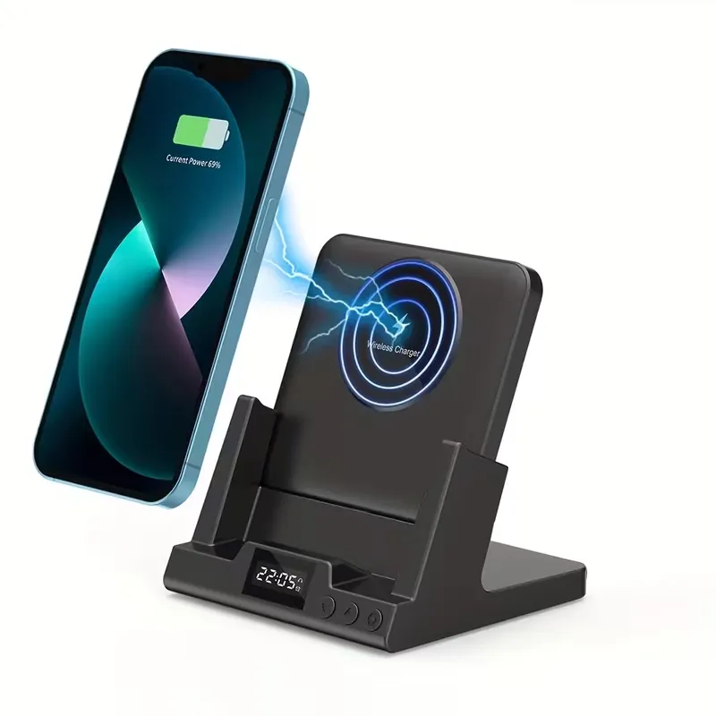 Wireless Charging Stand with Digital Clock