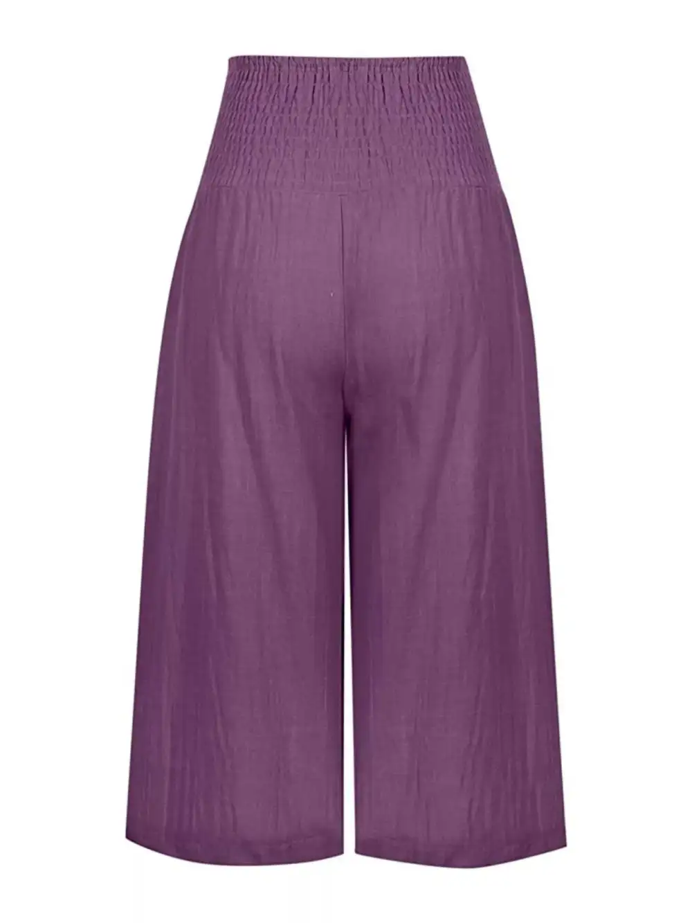 Smocked Wide Leg Capri Pants