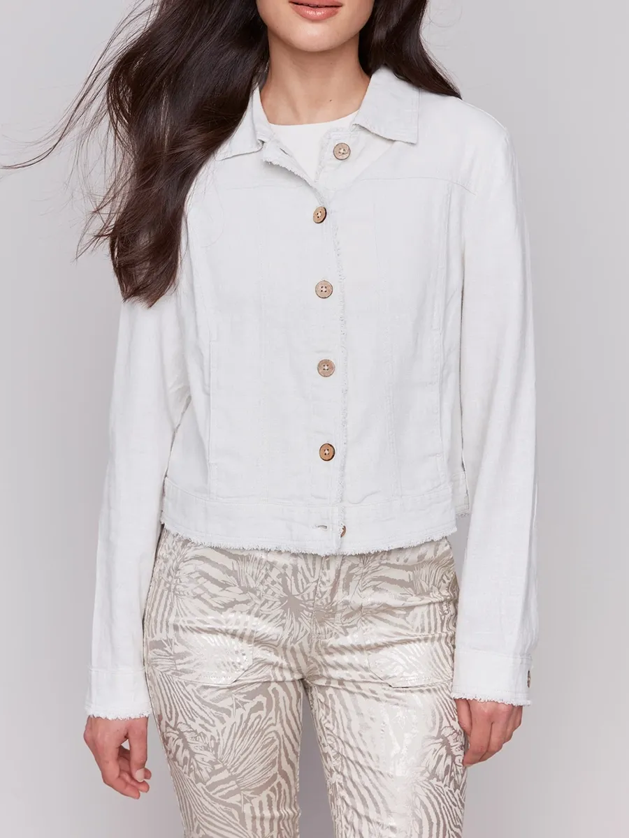 Fashionable And Versatile Linen Blend Women's Jacket