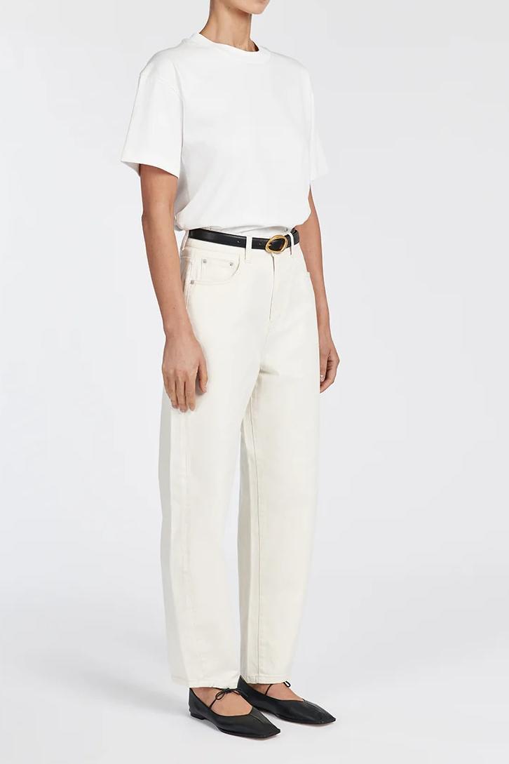 CREAM BARREL LEG JEAN