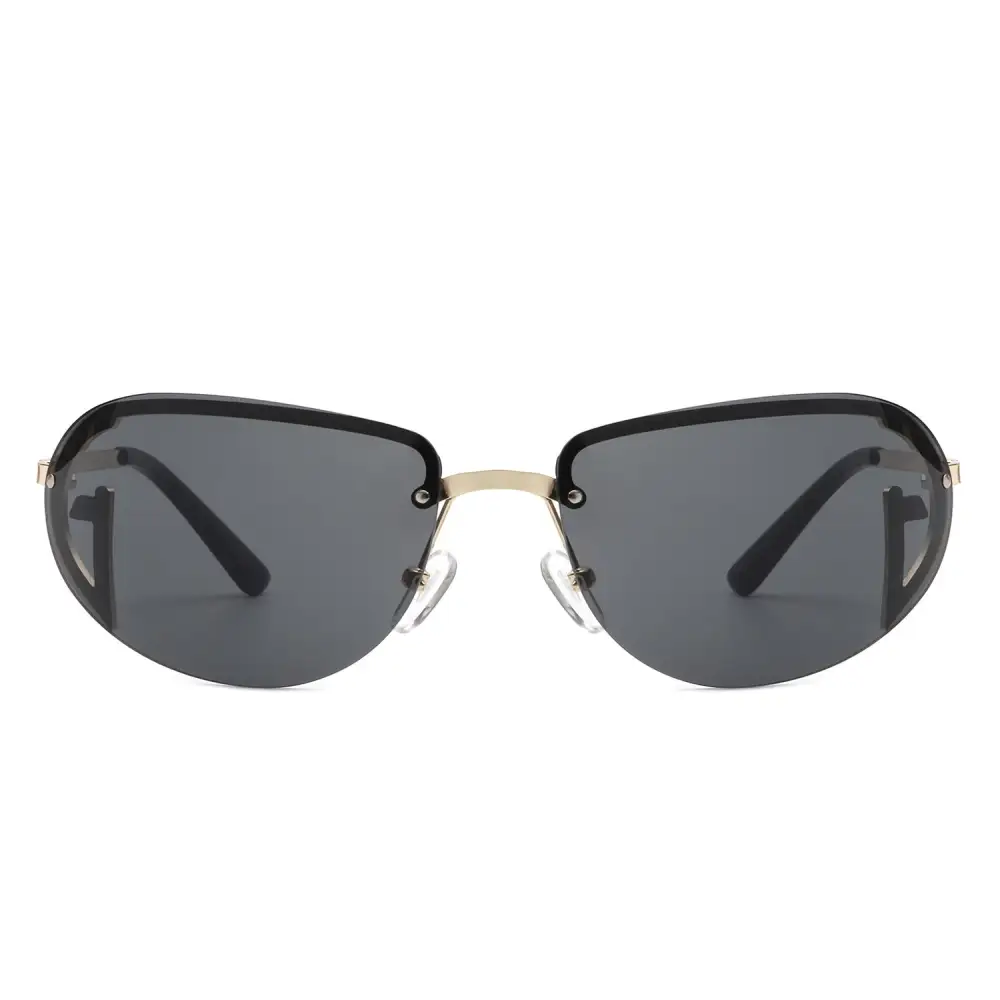 Knit Oval Round Frame Sunglasses