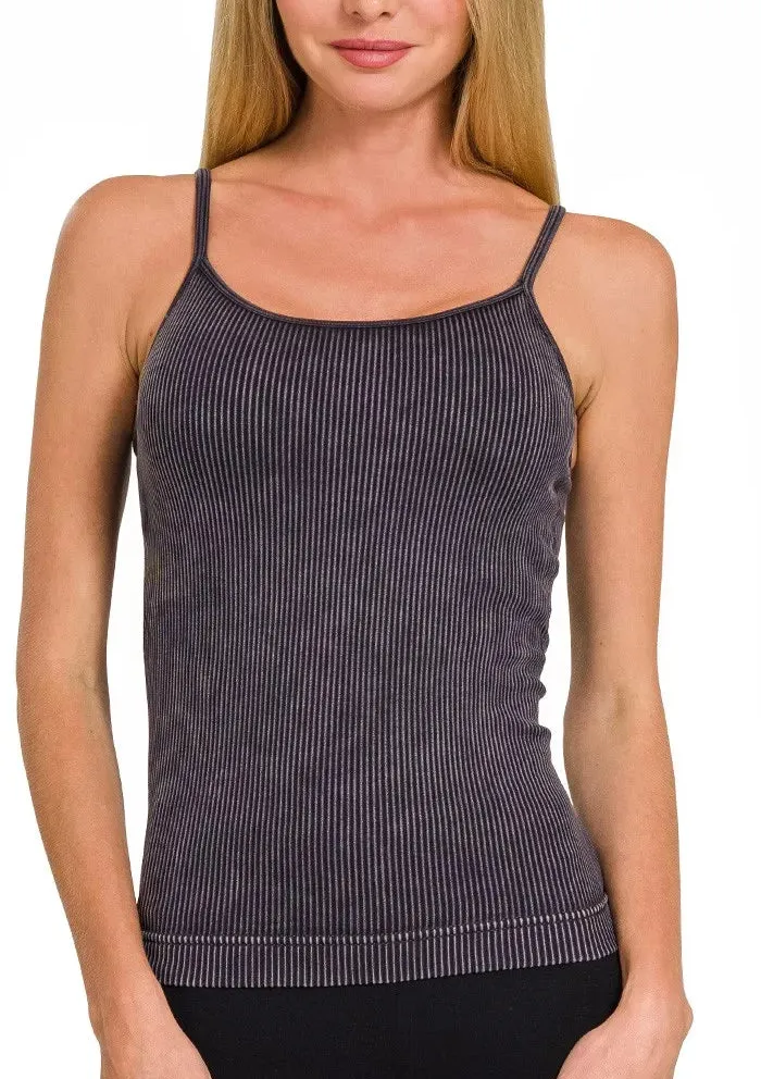 Ribbed Seamless Washed Tank Top