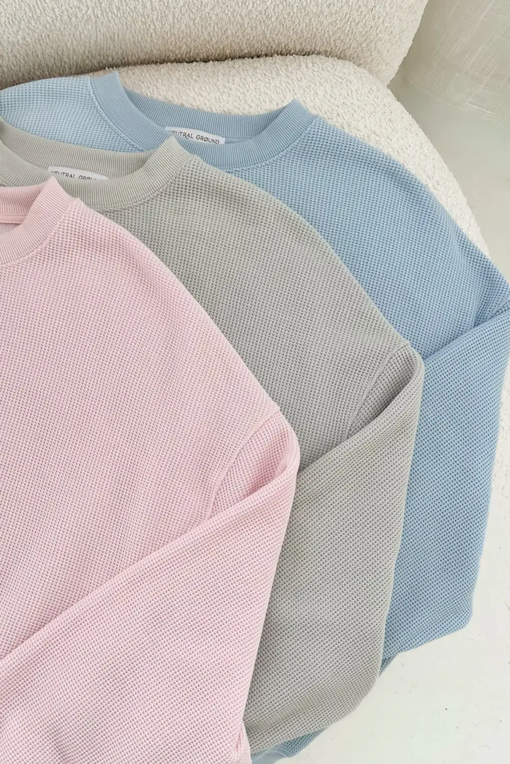 Tailored Waffle Knit Sweatshirt