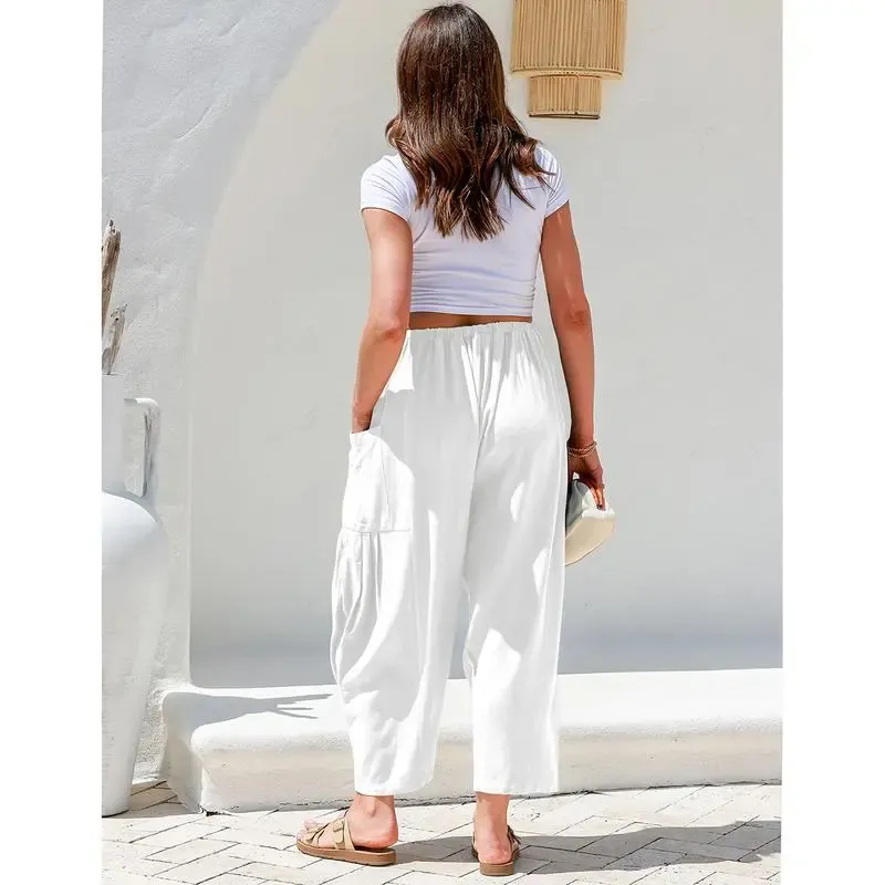 Women’s Linen Blend Wide Leg Pants