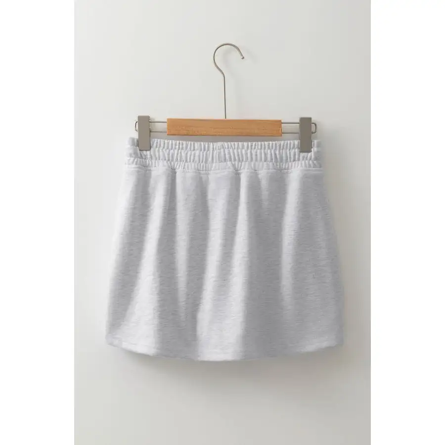 French Terry Drawstring Mini Skort with Pockets