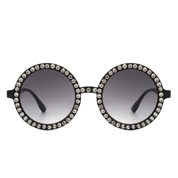 Fuzzy Round Frame Sunglasses