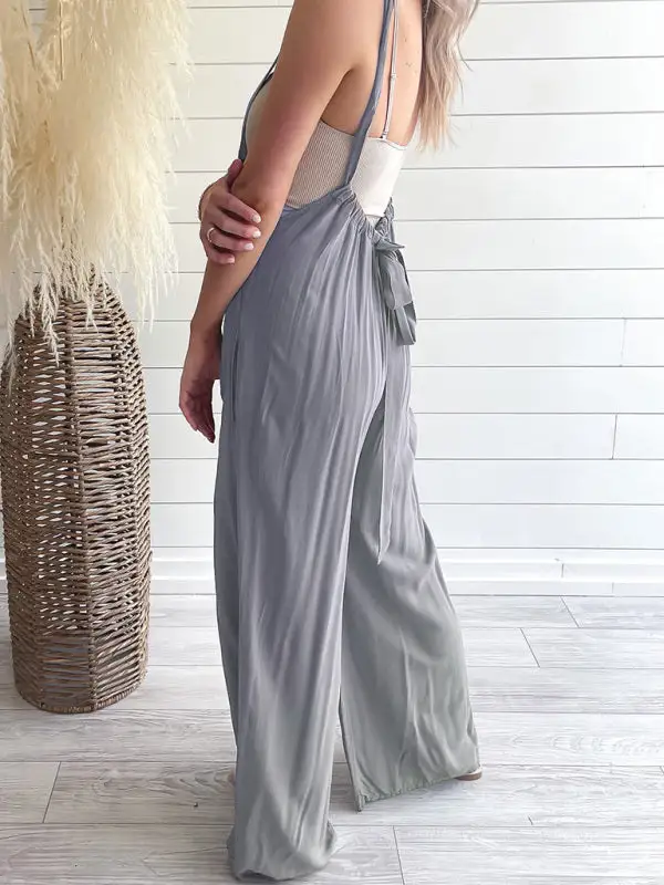 Jumpsuit Clean All Match Lace Up Pants