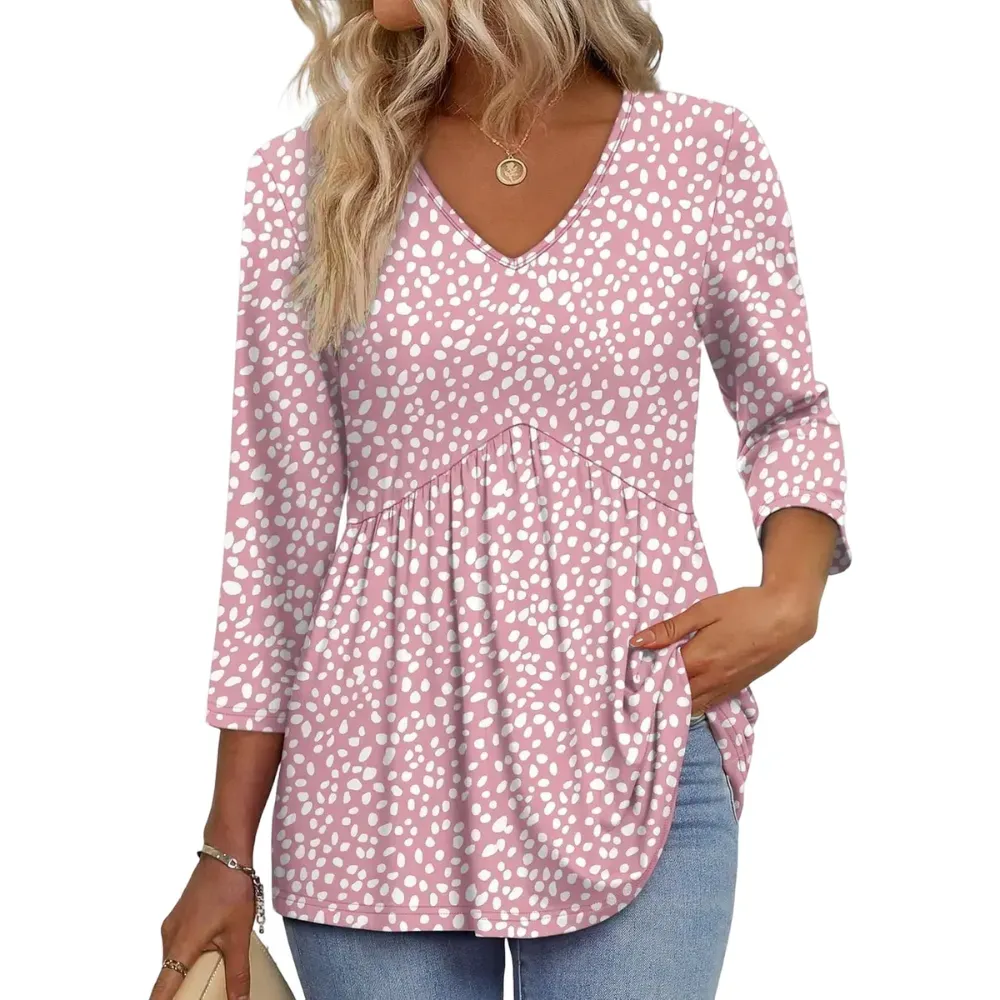 Women's Sleeve V-Neck Blouse