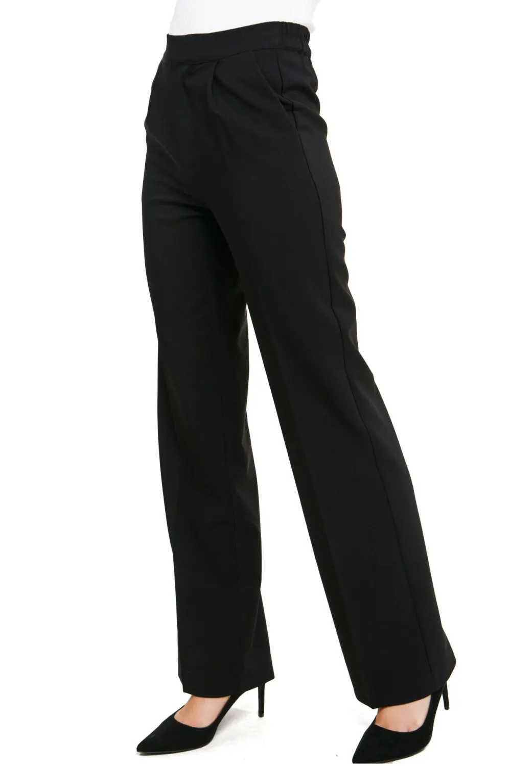 Creamy Wide - Leg Trousers