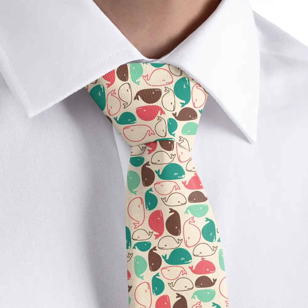 Whale Pattern Necktie