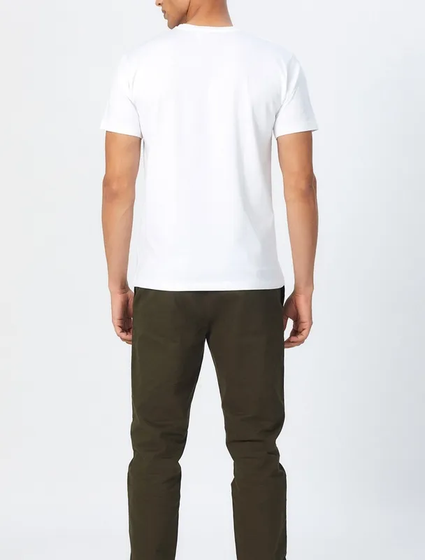 White Cotton Crew Neck T-Shirt