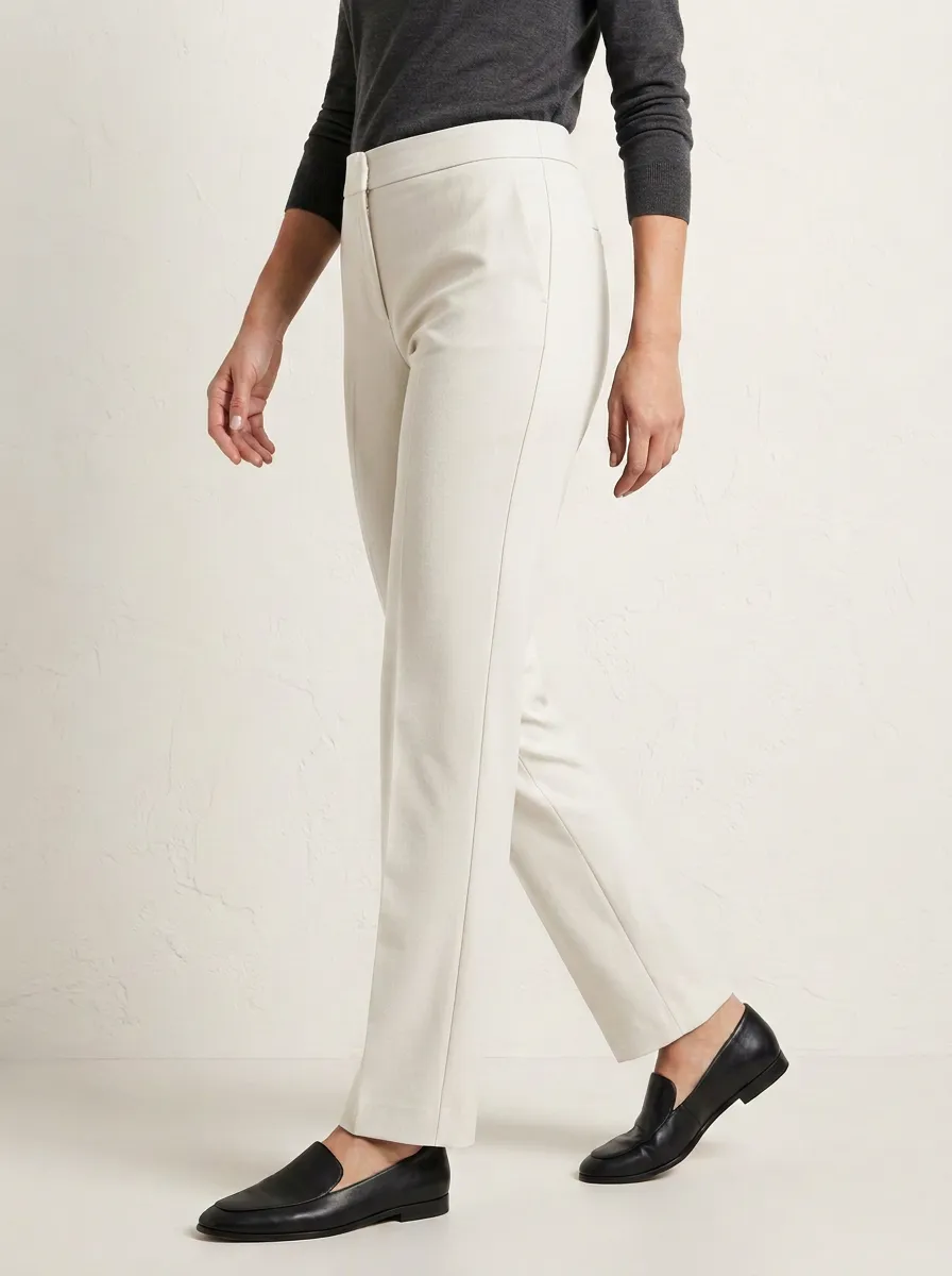 Casual-Ready Straight-Leg Mid-Rise Straight Leg Trousers