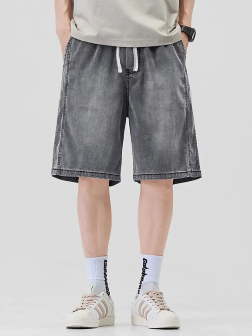 Men's Plus Size Casual Loose Fit Denim Shorts