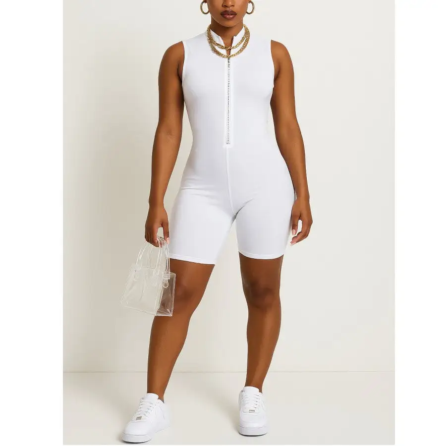 Zip Up Bodycon Romper