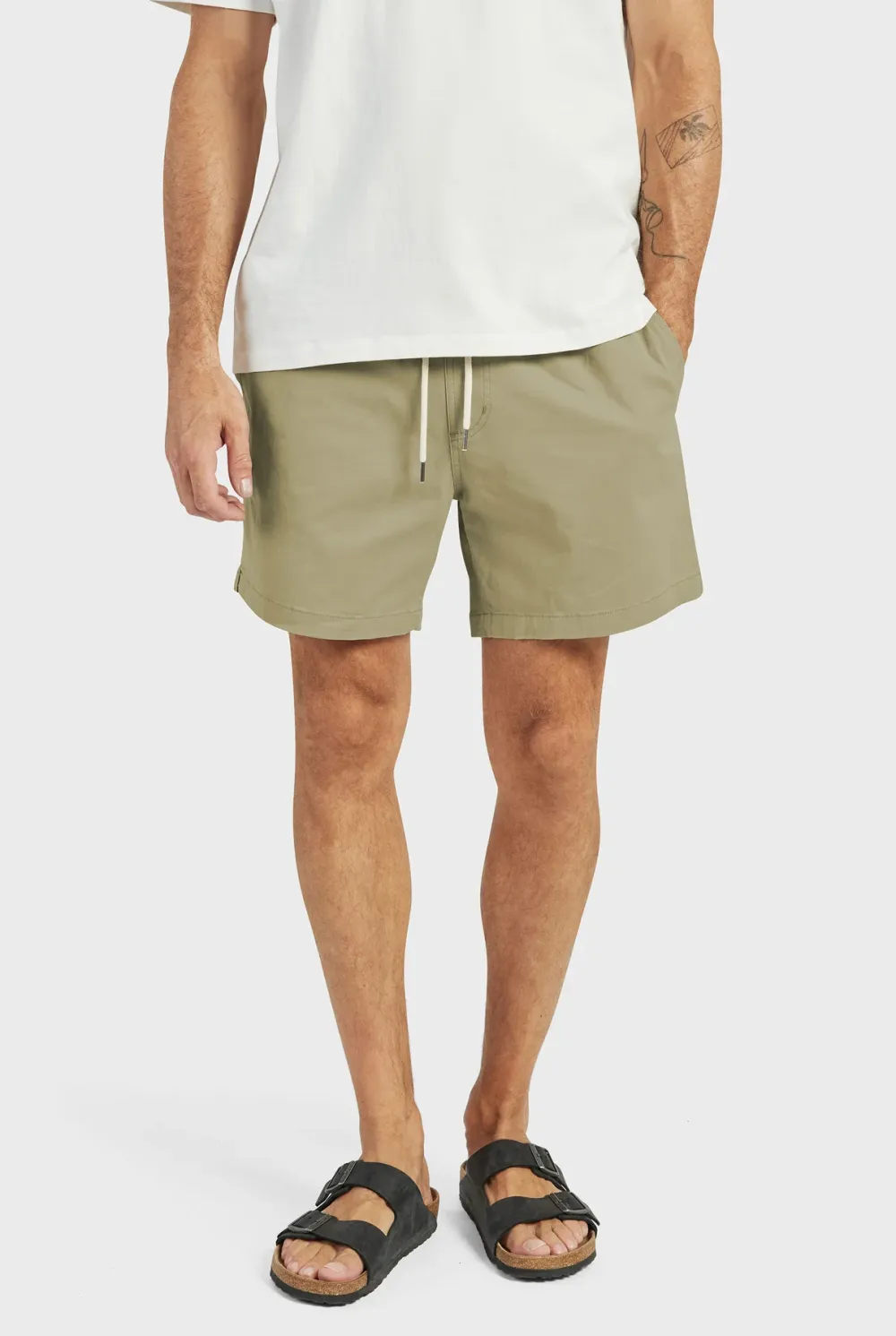 Khaki Cotton Drawstring Short