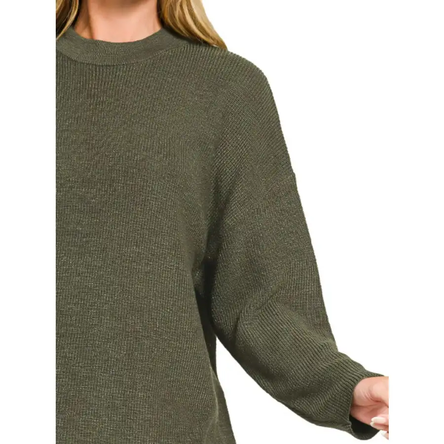 Round Neck Knit Top and Shorts Sweater Set