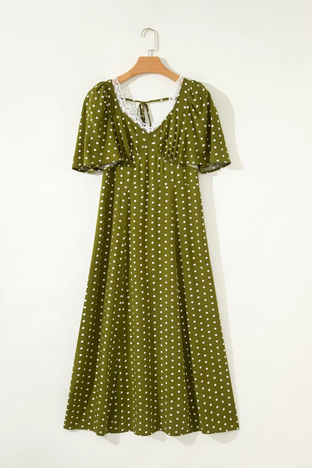 Polka Dot Printed Smocked Maxi Dress