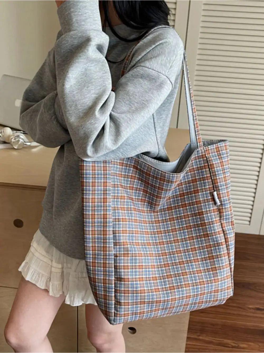 Plaid Tote Bag