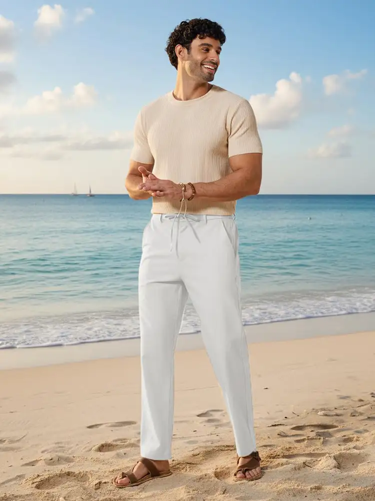 Comfort Lightweight Cotton Linen Drawstring Pants