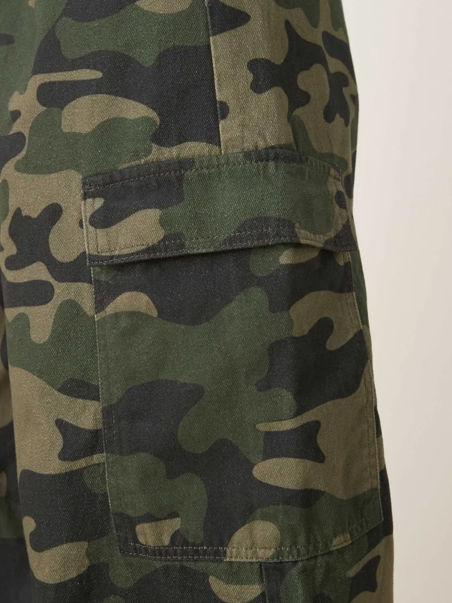Camo Cargo Wide-Leg Pants